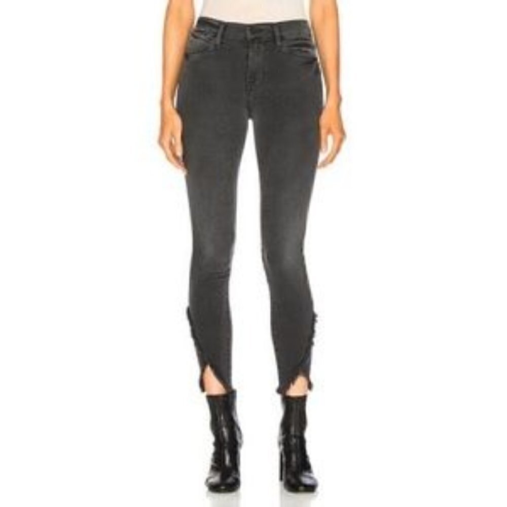 frame le high skinny quinby in black caviar size 26